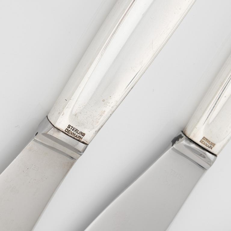 Tias Eckhoff, a 'Cypress' silver cutlery, Georg Jensen, Copenhagen (36 pieces).