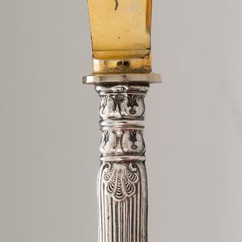 SERVERINGSBESTICK, 2 par, silver och förgyllt stål, Karl Hohmann, Pforzheim, Tyskland, 1920-30-tal.