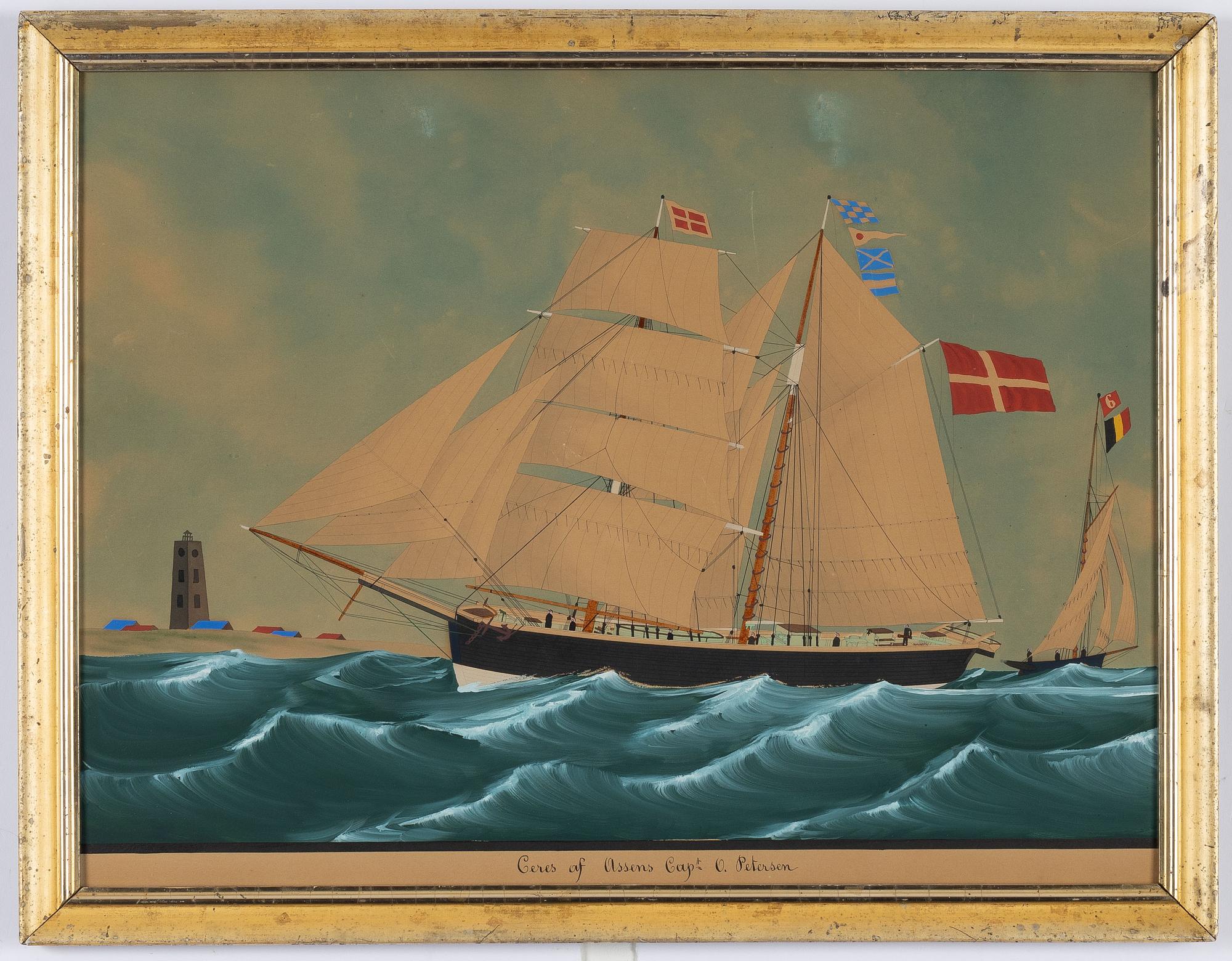 Astridus De Clerck, Råsegelskonaren "Ceres" of Assens (Capt O, petersen).