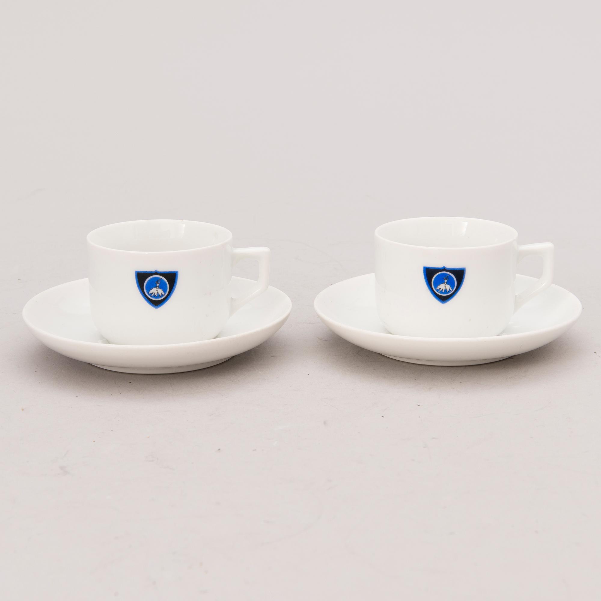 Pair of 1930s Finnish Lappo movement coffee cups by Arabia. - Bukowskis