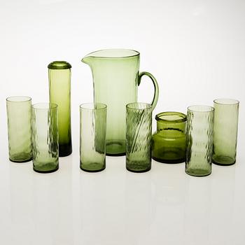 NANNY STILL, A 9-piece set of 1960s 'Neptuna' glassware for Riihimäen Lasi, Finland.