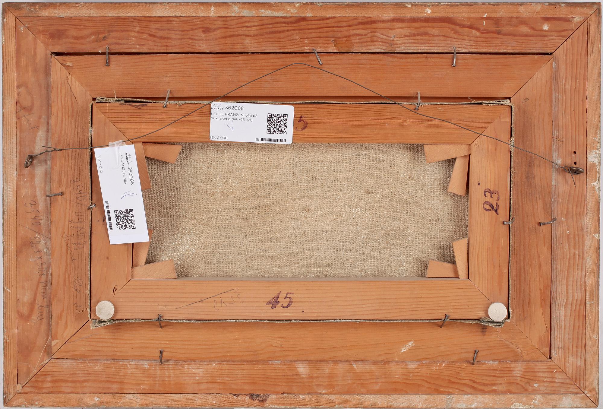 HELGE FRANZÉN, olja på duk, sign o dat -46.