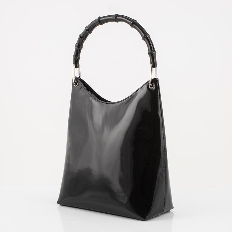 Gucci, a black leather 'Bamboo' bag.