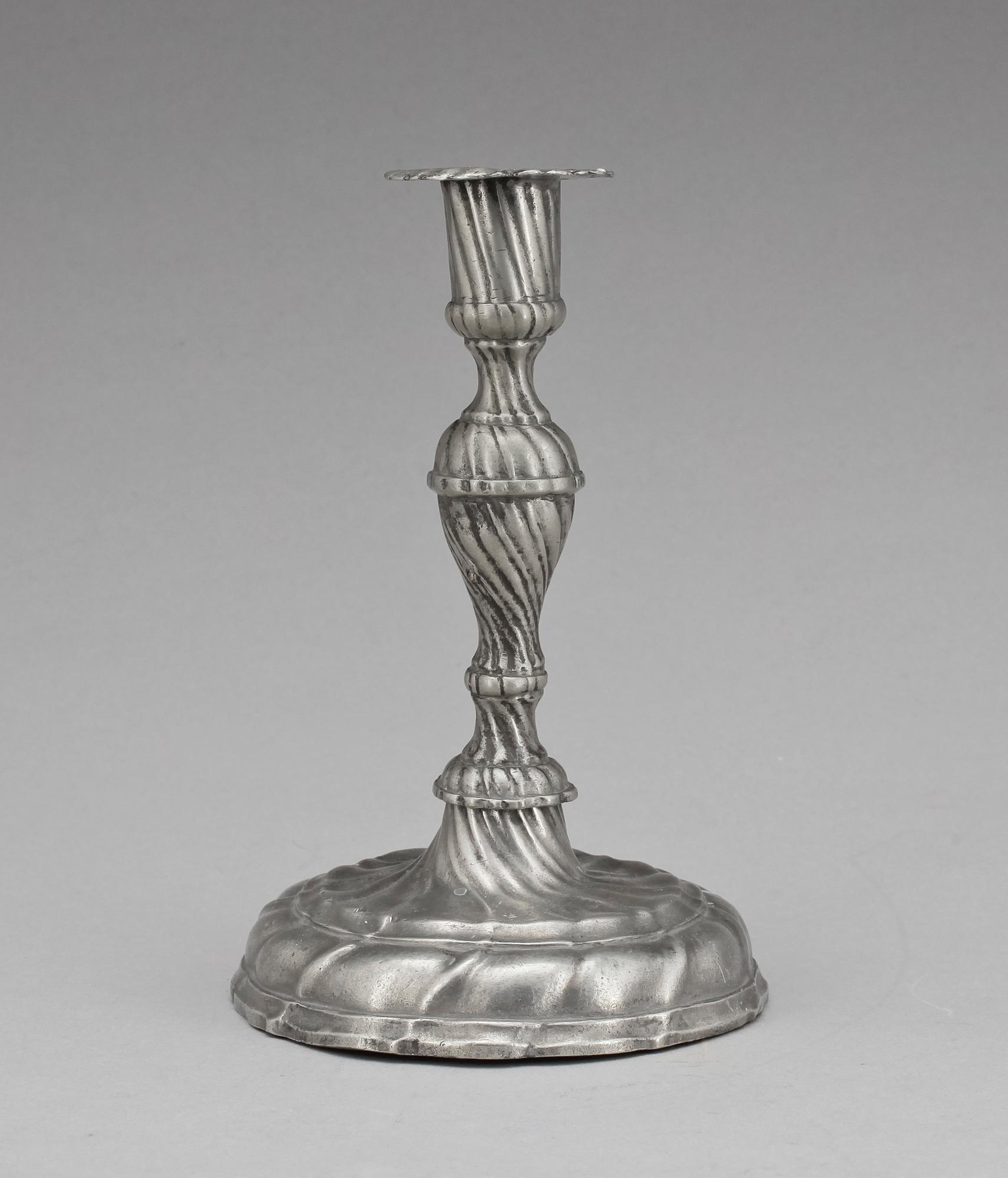 LJUSSTAKE, tenn, rokoko, 1700-tal.