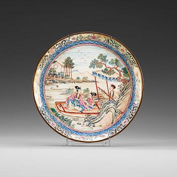 1509. An enamel on copper dish, Qing dynasty, 19th Century.