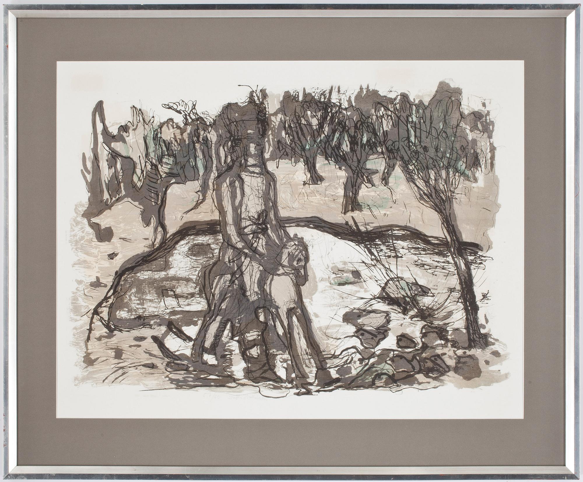 STAFFAN HALLSTRÖM, litografi, signerad och numrerad 57/60.