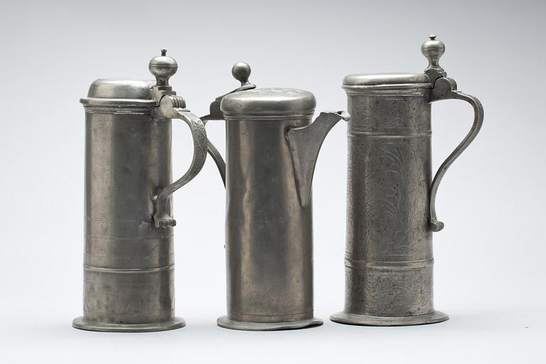 STOP, 3 st, tenn, 17/1800-tal. Troligen Tyskland.