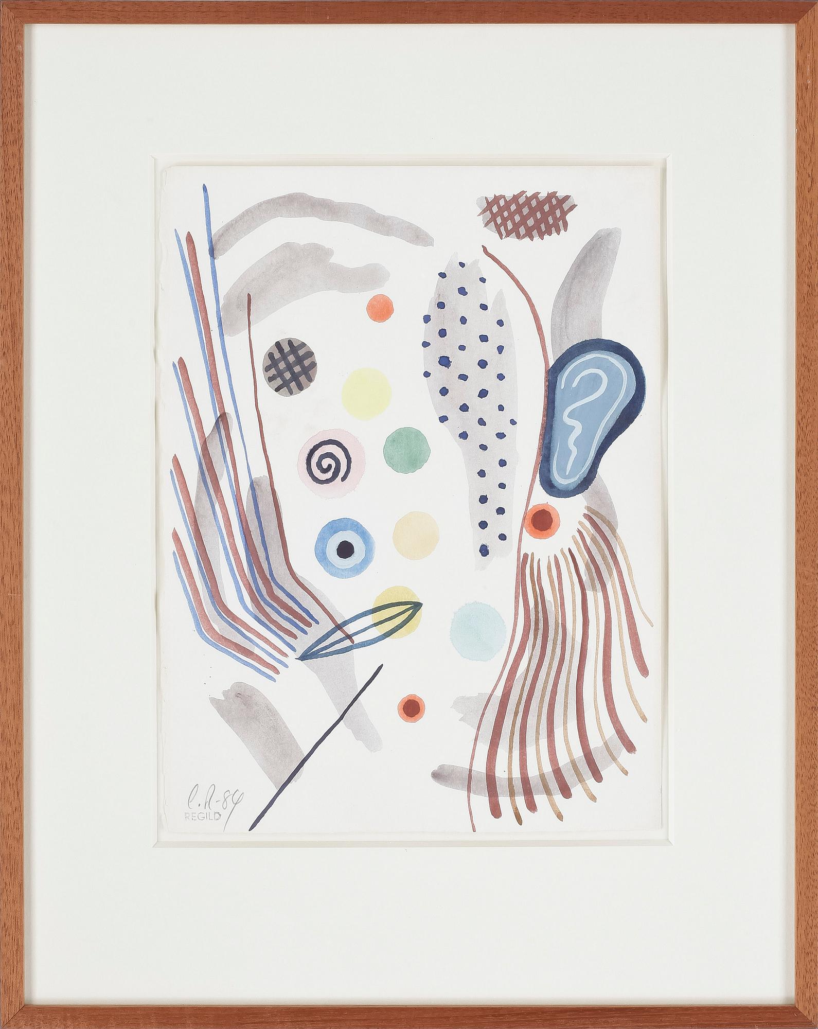 CARSTEN REGILD, blandteknik, signerad, daterad -84.