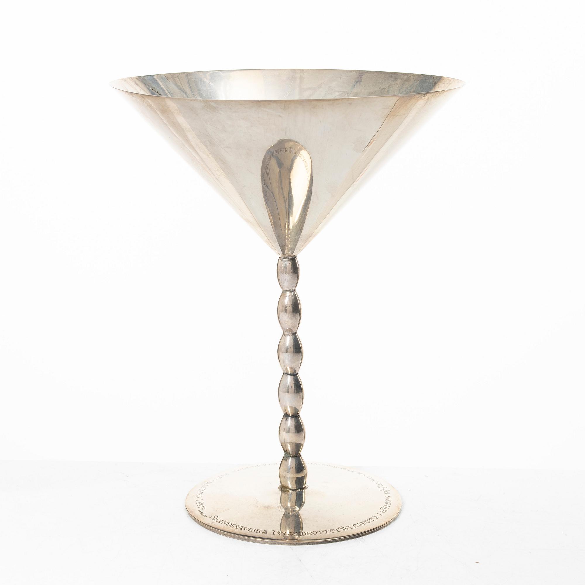 Goblet on foot, silver, Juvelerare Oscar Sjögren Ab, Gothenburg 1923.