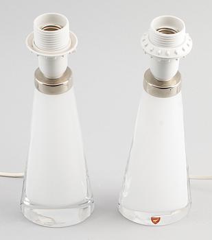 BORDSLAMPOR, 1 par, glas, Carl Fagerlund, 1900-talets andra hälft.