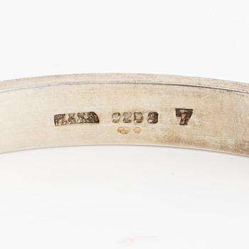 Three bracelets, silver.