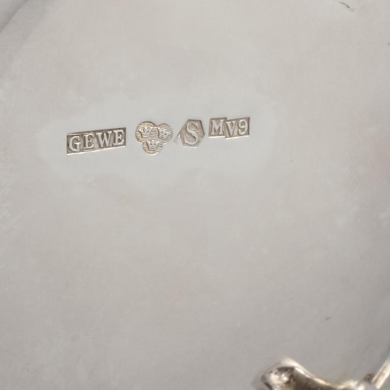 KAFFEKANNA, silver, rokokostil, GEWE, 1971, vikt 980 gram.