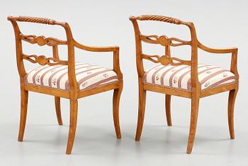 KARMSTOLAR, ett par, empire, 1800-talets första hälft.