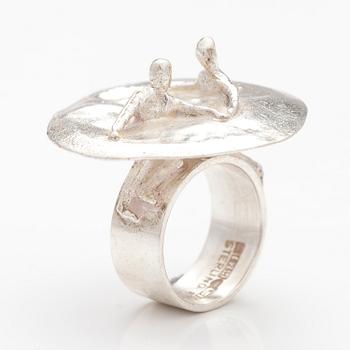 BJÖRN WECKSTRÖM, A sterling silver ring "Galactic dance". Lapponia 1971.