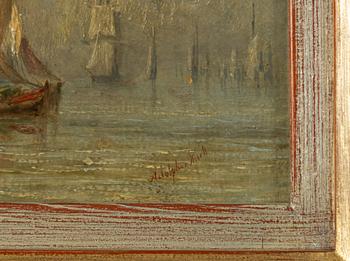 Adolphus Knell, Boats at anchor, a pair.