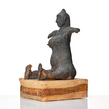 Ulrica Hydman-Vallien, a ceramic sculpture of a seated woman, Sweden, early 1970s.