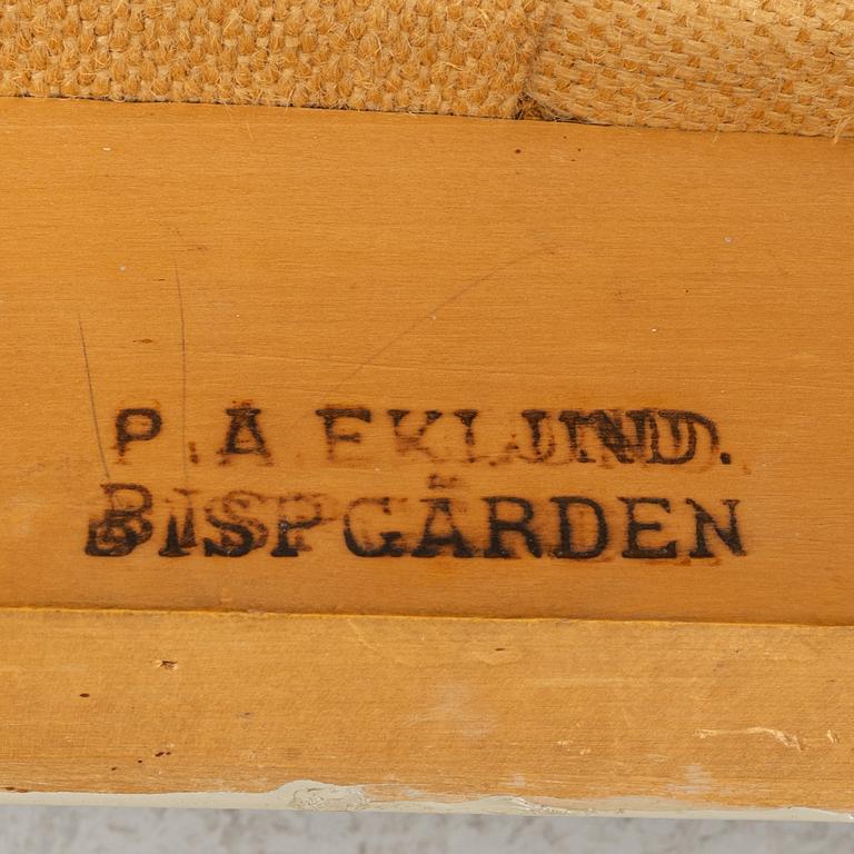 A Gustavian style 6-piece furniture suite, P.A. Eklund Bispgården, mid 20th Century.