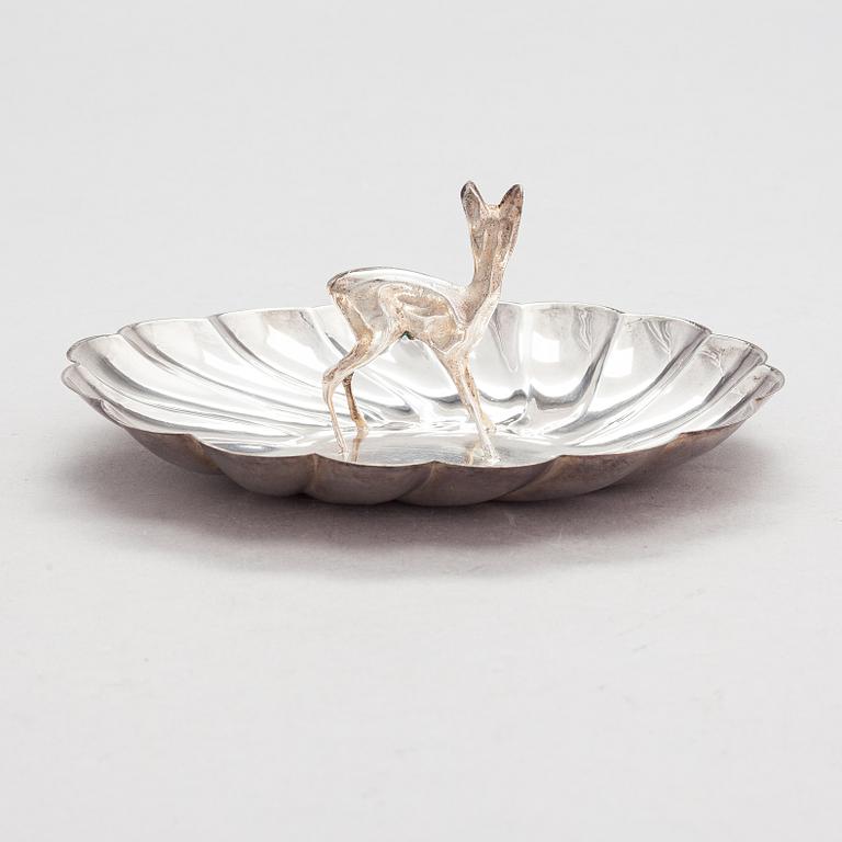A scalloped silver dish, Pasgorcy, Madrid, Spain, after 1934.