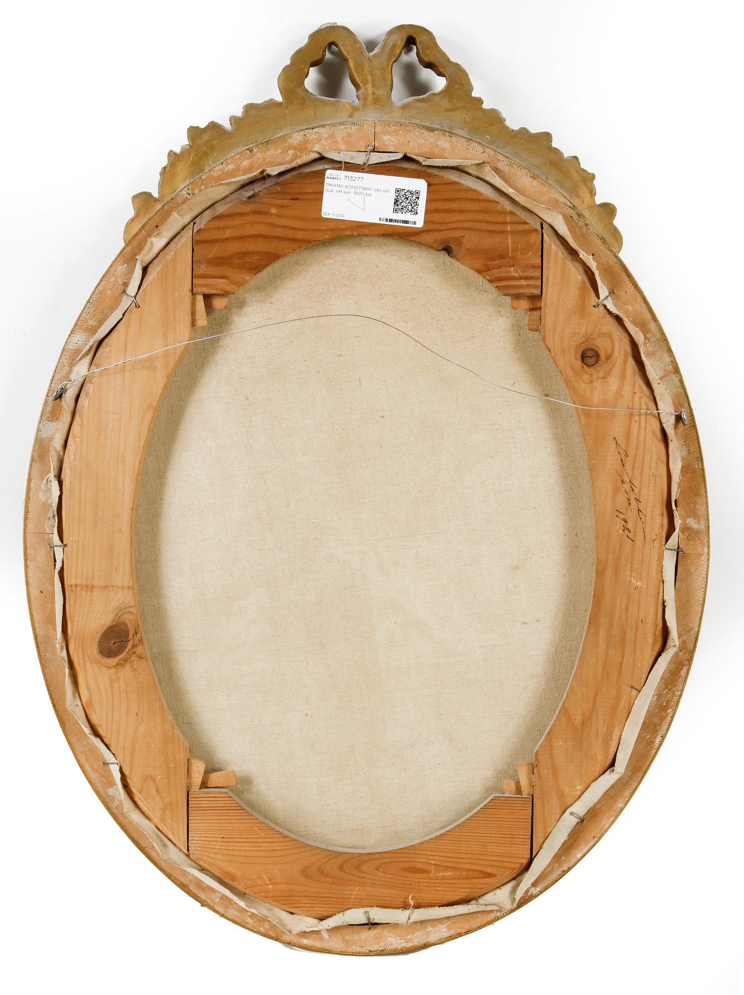 OKÄND KONSTNÄR 1800/1900-TAL, Ett par, Olja på duk, ej signerade.