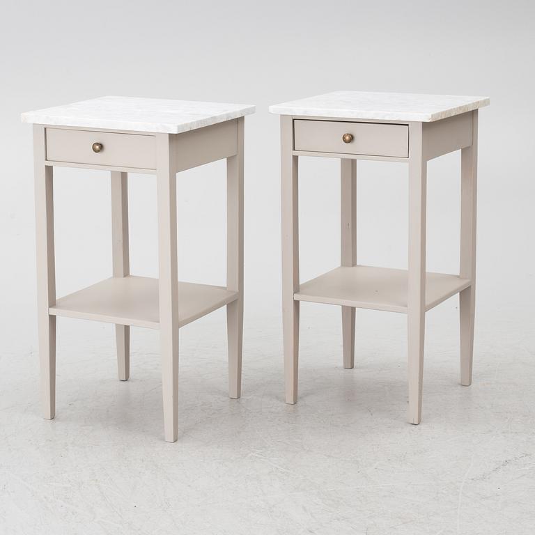A pair of contemporary bedside tables.