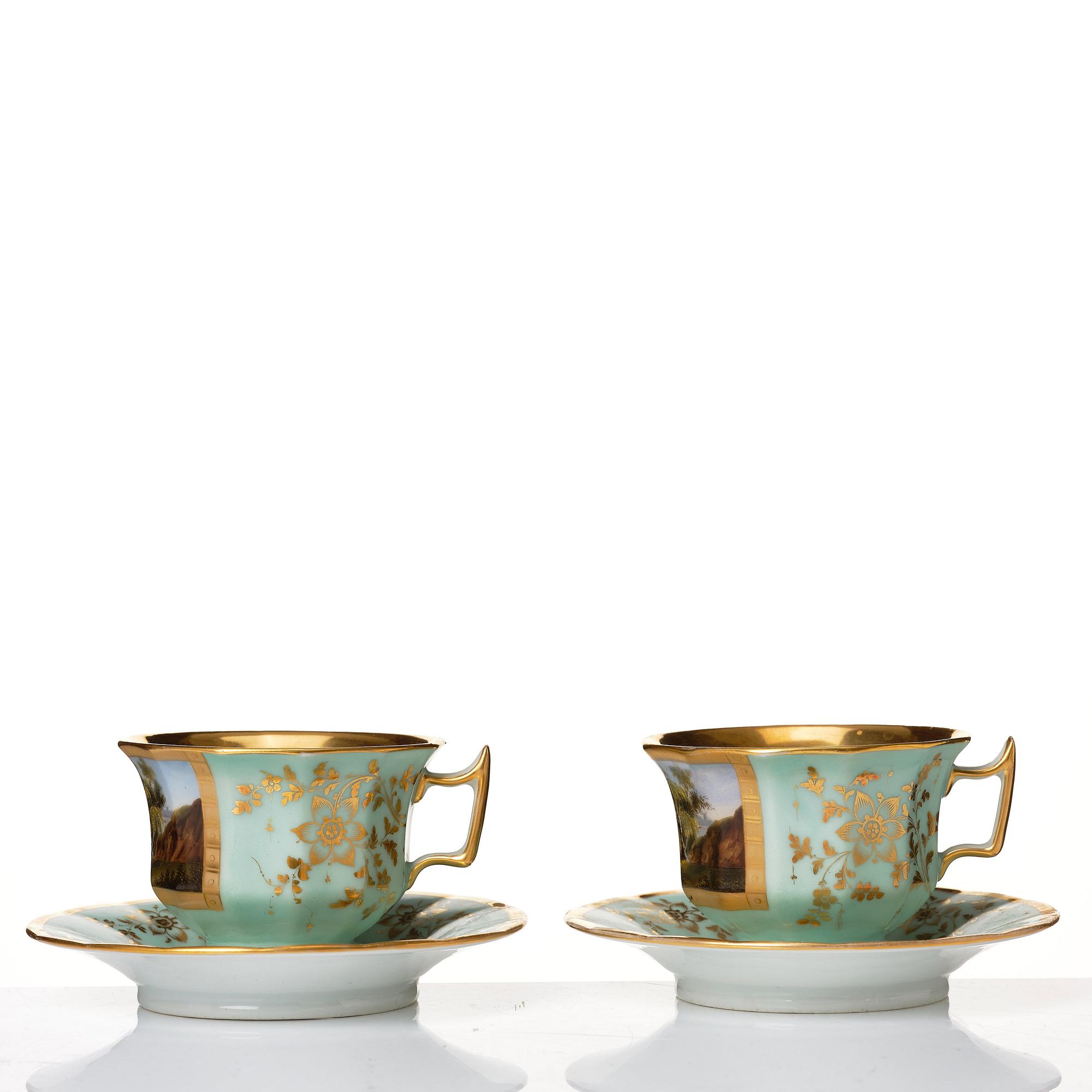 Tete a Tete, porslin. Frankrike, Paris, senempire, 1800-tal.