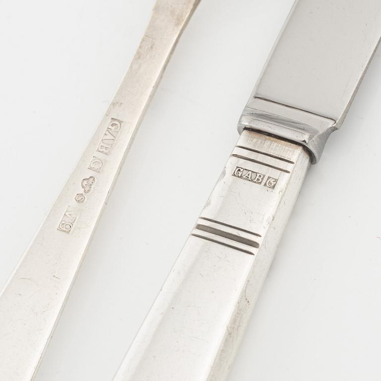 A Swedish 20th century set of 52 pcs of silver cutlery "Rosenholm" mark of J Ängman/GAB Stockholm 1960s ,