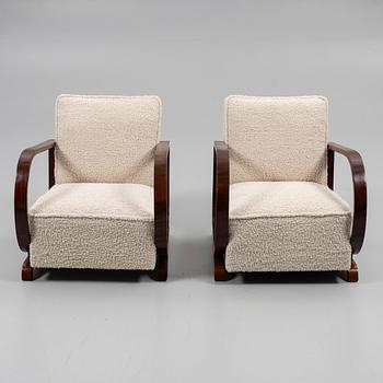 Armchairs, a pair, Art Deco, first half of the 20th century.