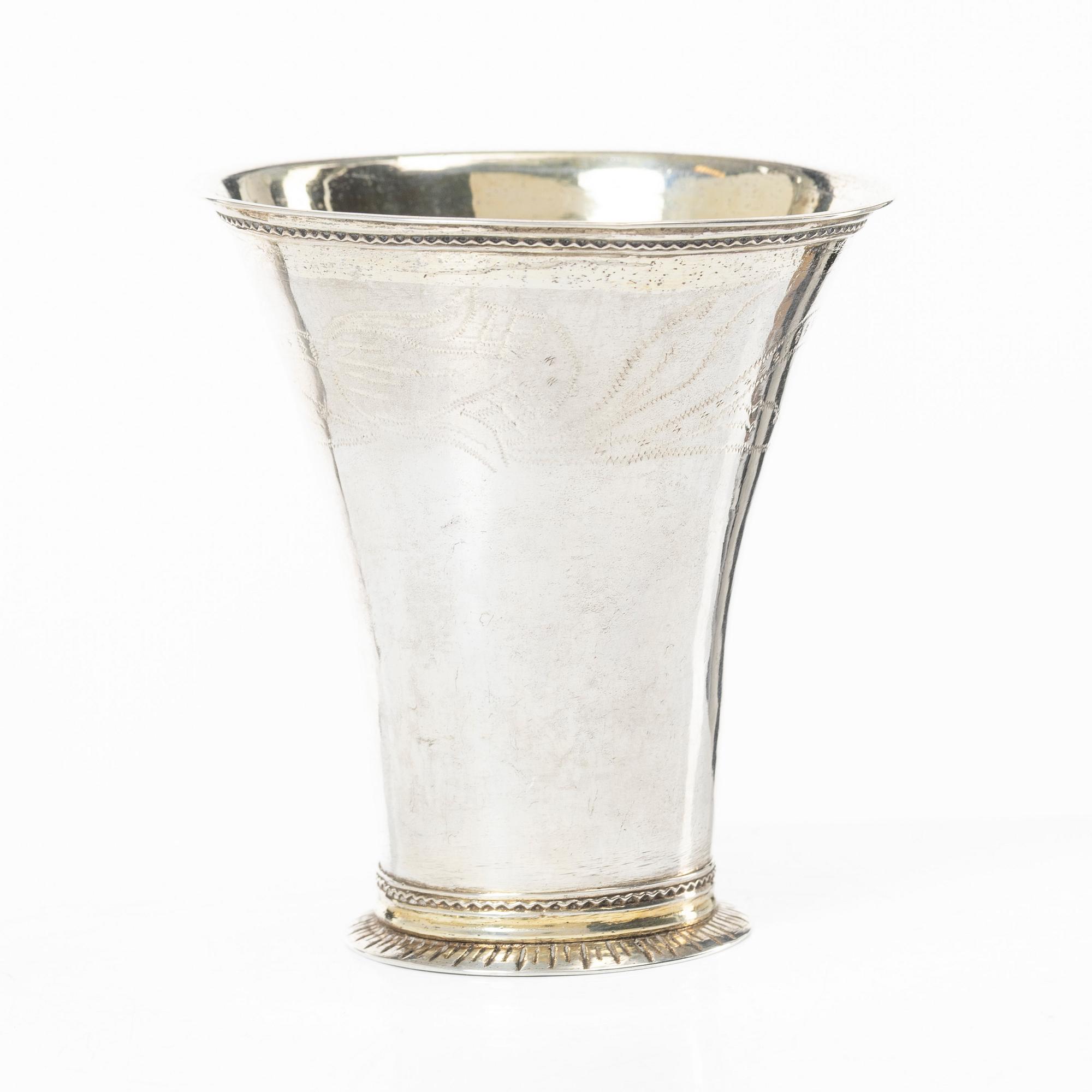 Carl Lindgren, bägare, silver, Norrköping 1777.