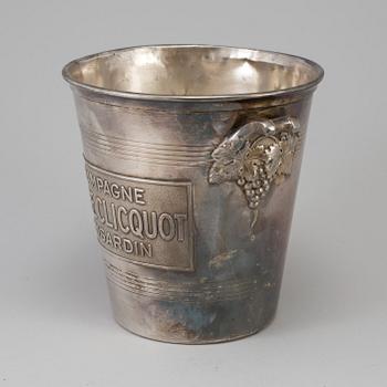 A SILVERED METAL CHAMPAGNE COOLER, mid 20th century.