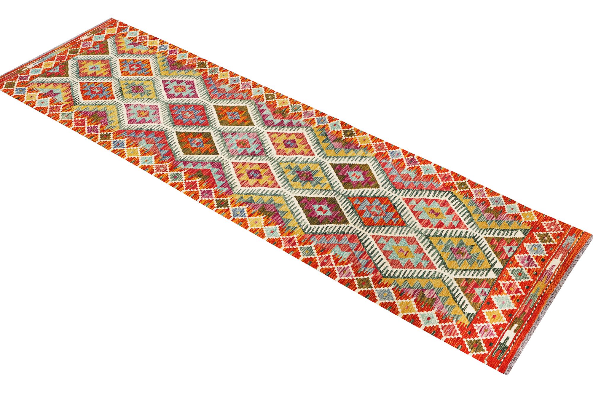 A Kilim runner carpet, c. 291 x 80 cm.
