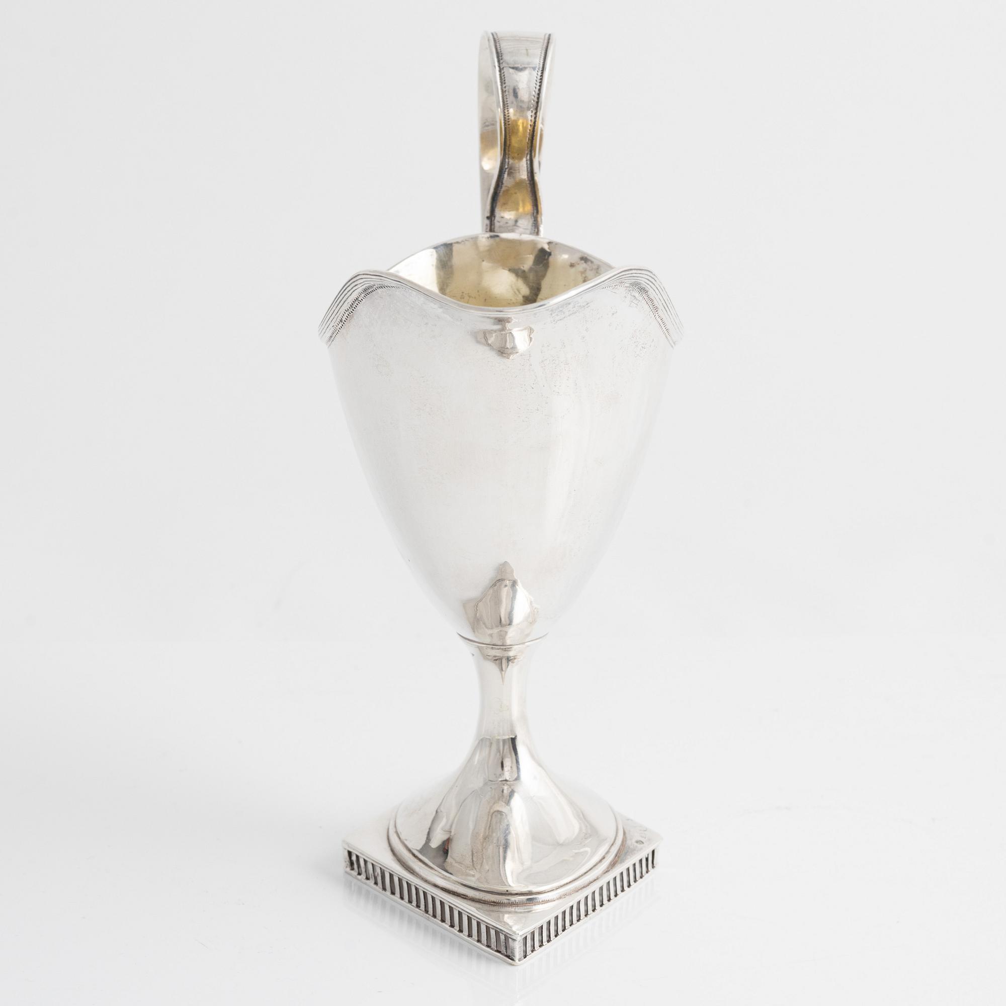 A Swedish early 19th century cream jug, silver, unidentified maker's mark. Empire.