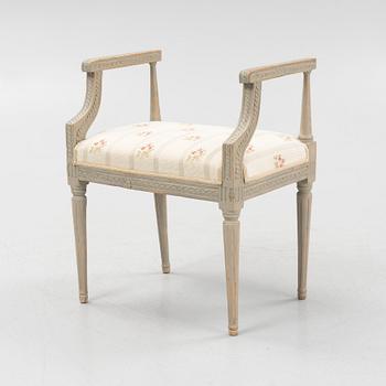 A late Gustavian stool, late 18th century.