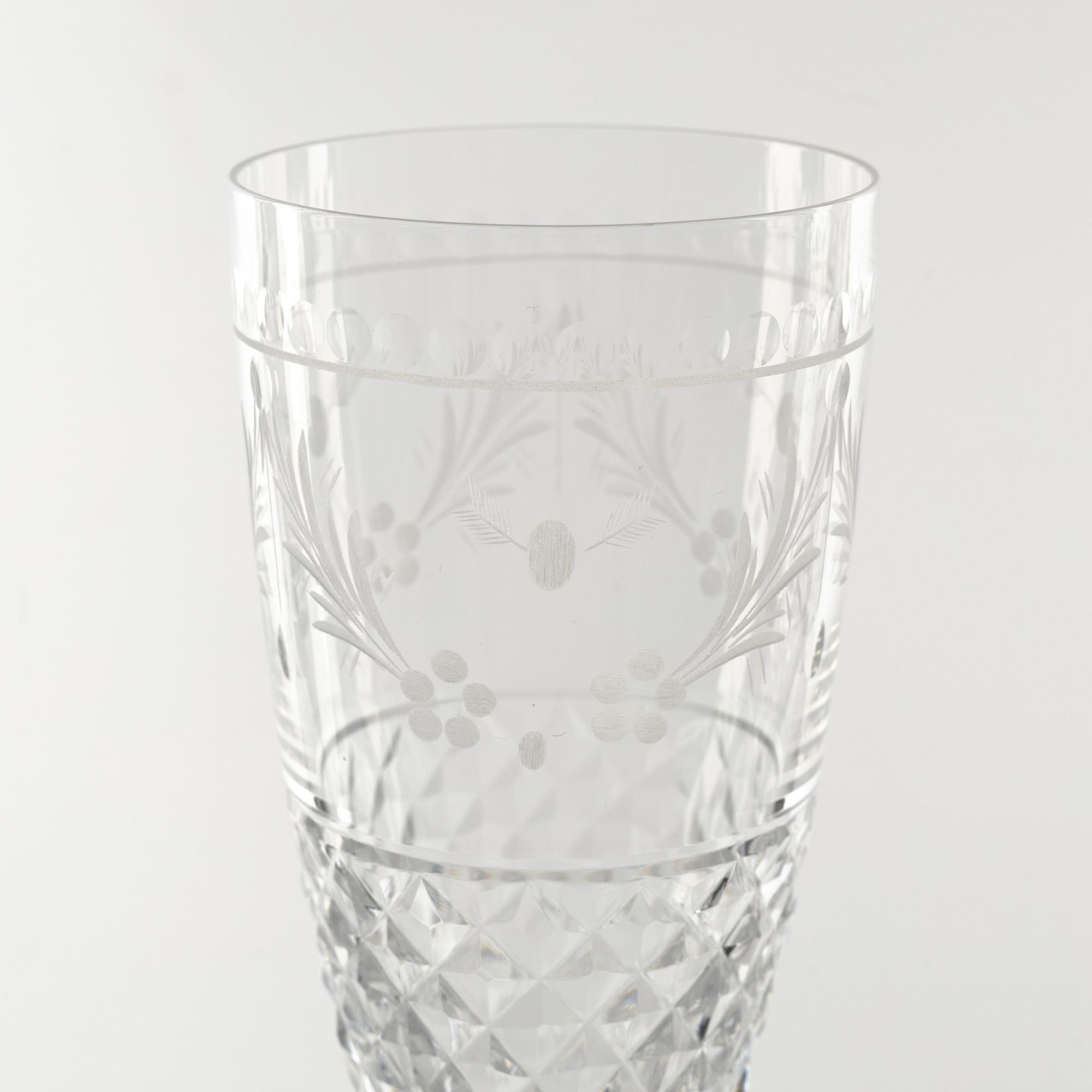 Fritz Kallenberg, champagneglas, 5 st, "Elvira Madigan", Kosta.