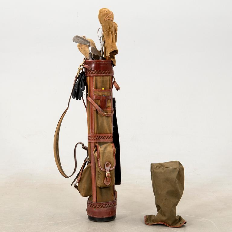 Golf clubs with bag Scotland first half of the 20th century.