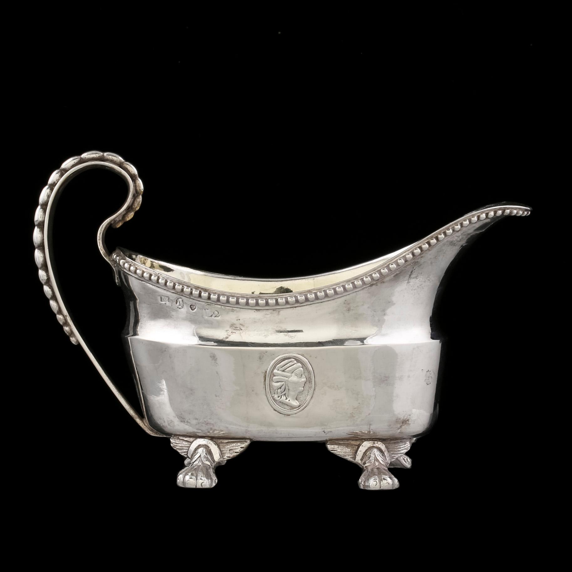 GRÄDDSNIPA, Petter Eneroth Stockholm 1793, silver, ca 232 g.