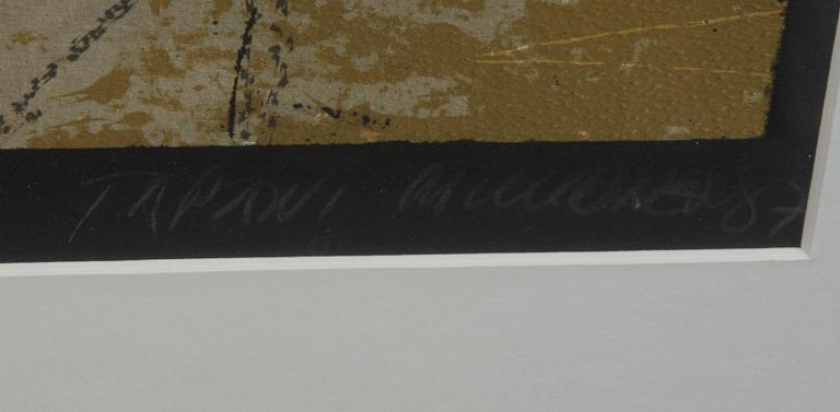 TAPANI MIKKONEN, litografia, signeerattu, päivätty 87 ja numeroitu 15/17. Taiteilijan vedos.