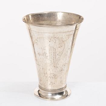 Oscar Sjögren, bägare, silver, Stockholm 1927.