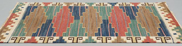 Märta Måås-Fjetterström, Matto, "Blå heden", flat weave, ca 218,5-222 x 148,5 cm, signed AB MMF.