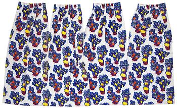 472. JOSEF FRANK, gardinlängder, 4 st, "Citrus" Firma Svenskt Tenn.