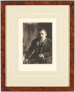 Anders Zorn · ANDERS ZORN, etsning, "Självporträtt 1904-I", ej signerad.
