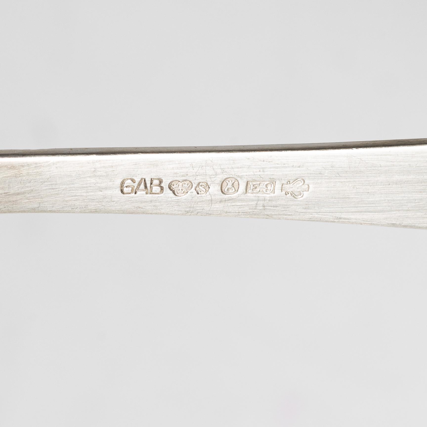 Jacob Ängman, a 102-piece silver flatware set, 'Rosenholm', in a box, GAB, Sweden, 1952-1997-.