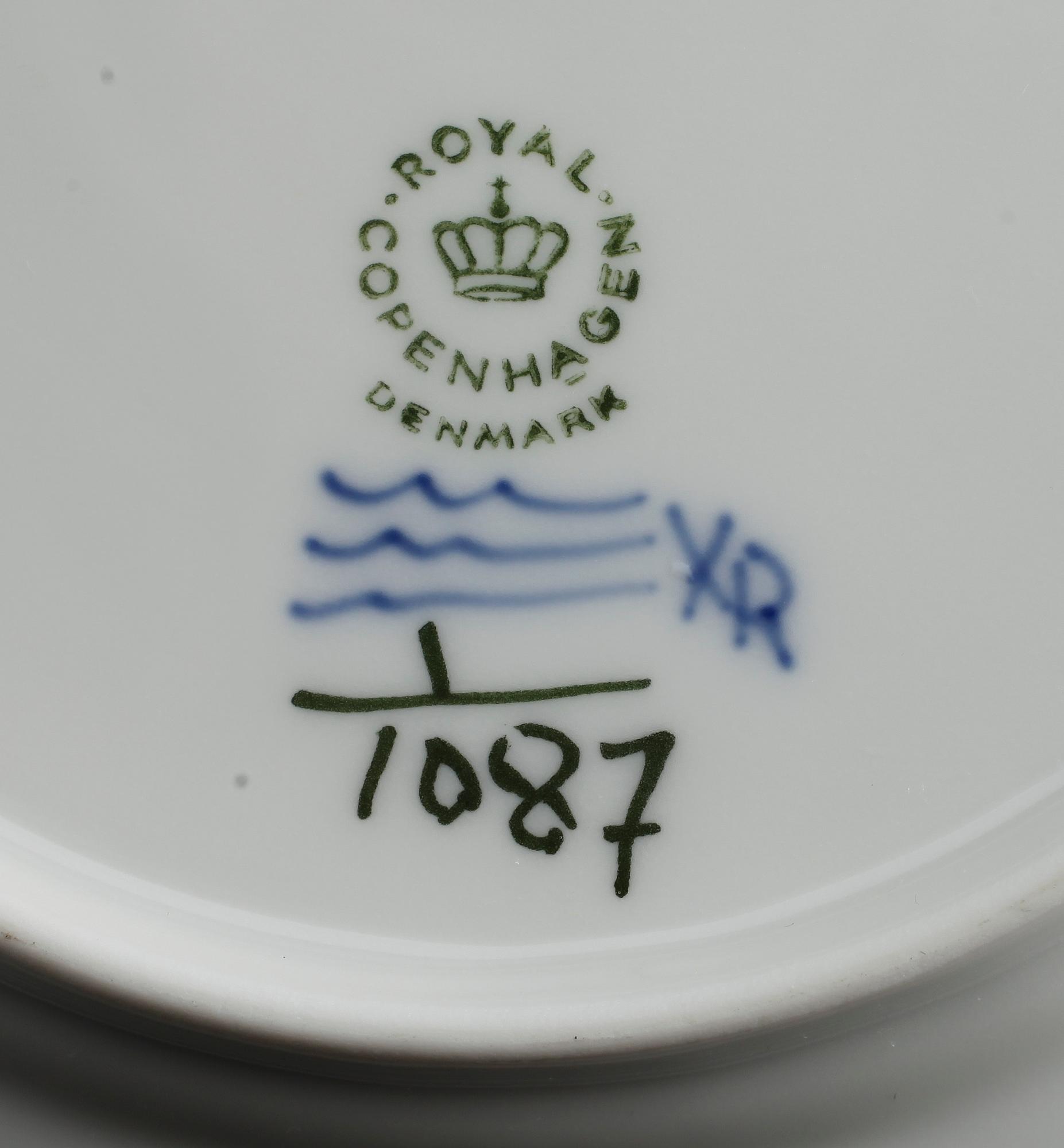 KAFFESERVIS, porslin, "Musselmalet", Royal Copenhagen.