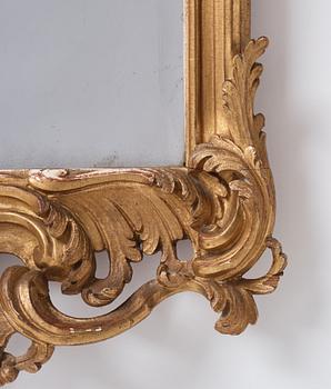 A Swedish rococo mirror by A Carlsson (master in Norrköping 1772-1801).