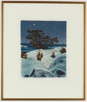 Roland Svensson, lithograph in colors, signed, dated -88 and numbered 108/350.