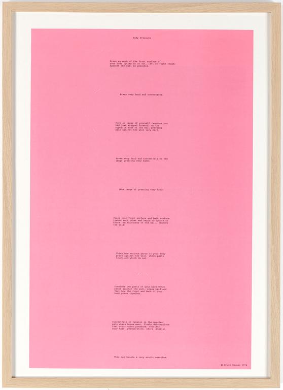 BRUCE NAUMAN, offset, 1974.