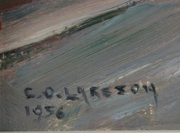 LARSSON, CARL OSCAR, olja på pannå, sign o dat 1956.