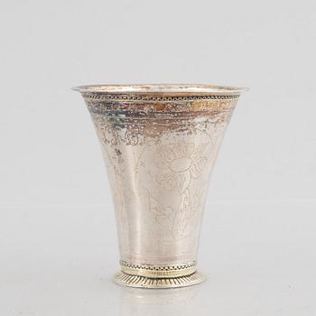 A Swedish parcel-gilt silver beaker, mark of Nils Grubb, Hudiksvall 1761.