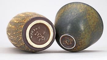 VAS samt SKÅL, stengods. Gunnar Nylund, Rörstrand.