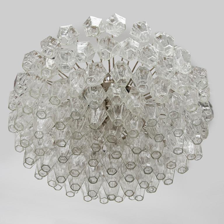 Carlo Scarpa, A1960s 'Polyhedra' chandelier for Venini Murano Italy.