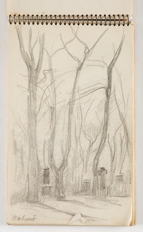 Lotte Laserstein, 10 små skissblock med teckningar.